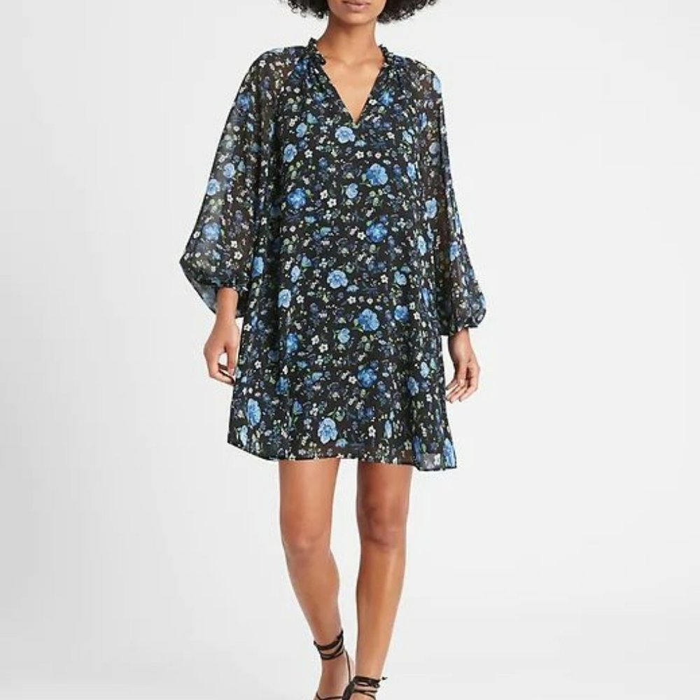 Banana Republic Floral Swing Dress  Petite L
